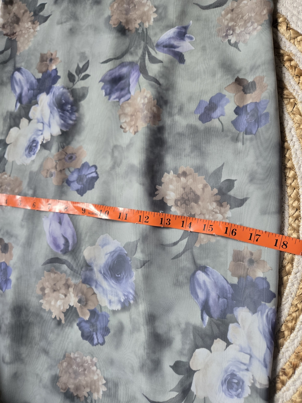 Vintage 90s Scoop-Neck Floral Maxi Dress Sage Blue Whimsigoth Grunge Gothic S/M - Picture 12 of 16